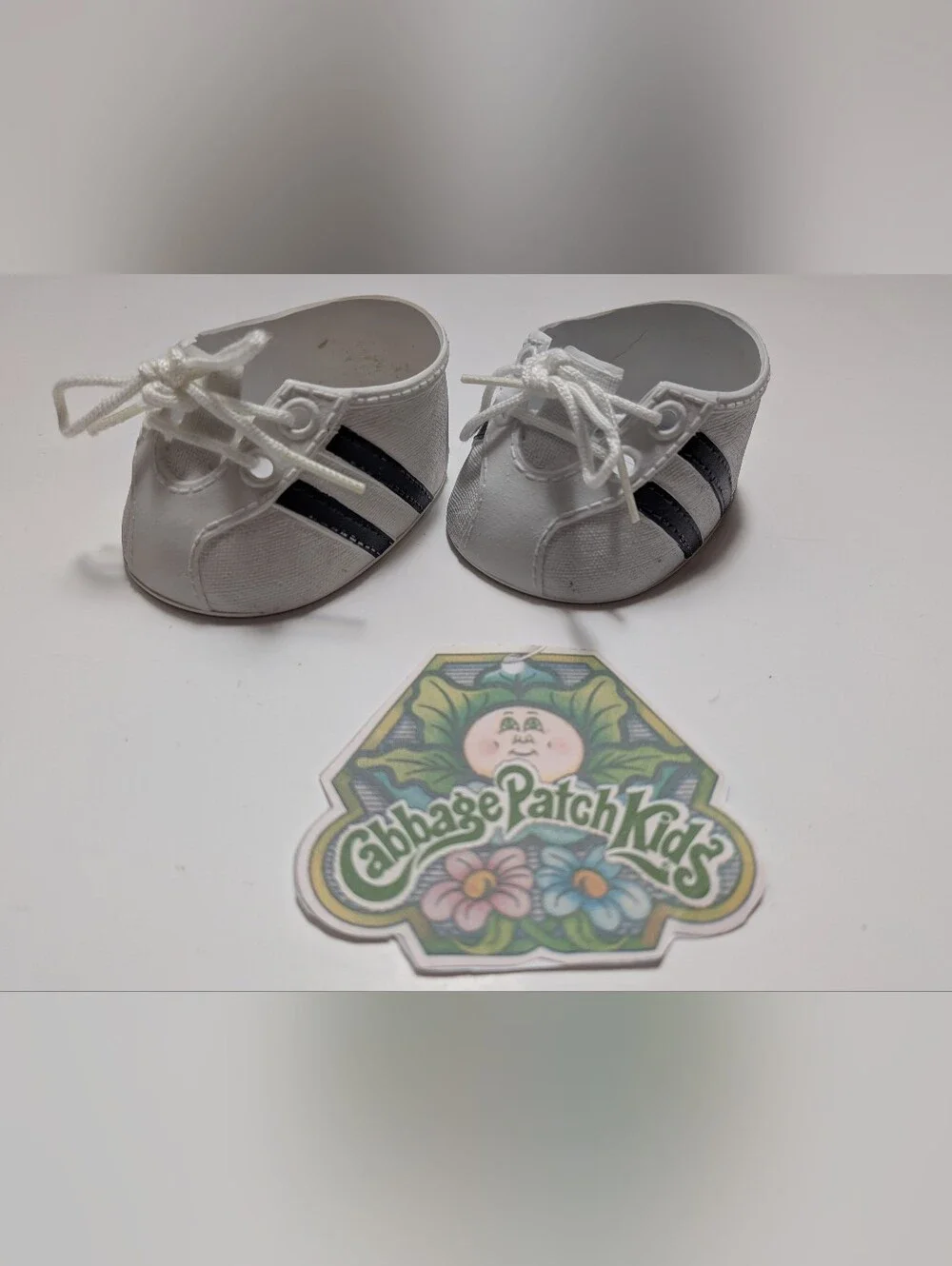 Vintage Cabbage Patch Kids Doll Clothes Navy Stripe Lace Up Sneakers /Shoes IC C